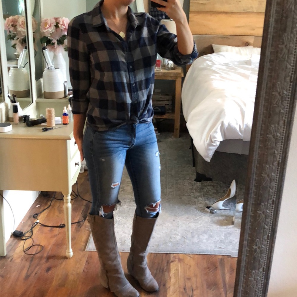 J Crew Blue Plaid Shirt